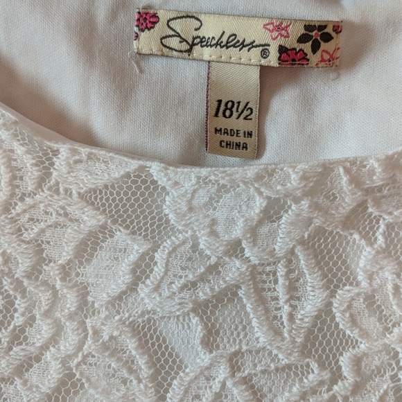 Speechless Short Sleeve Dress w/Lace Overlay & Geometrical Pattern Size 18 1/2 - Picture 3 of 5